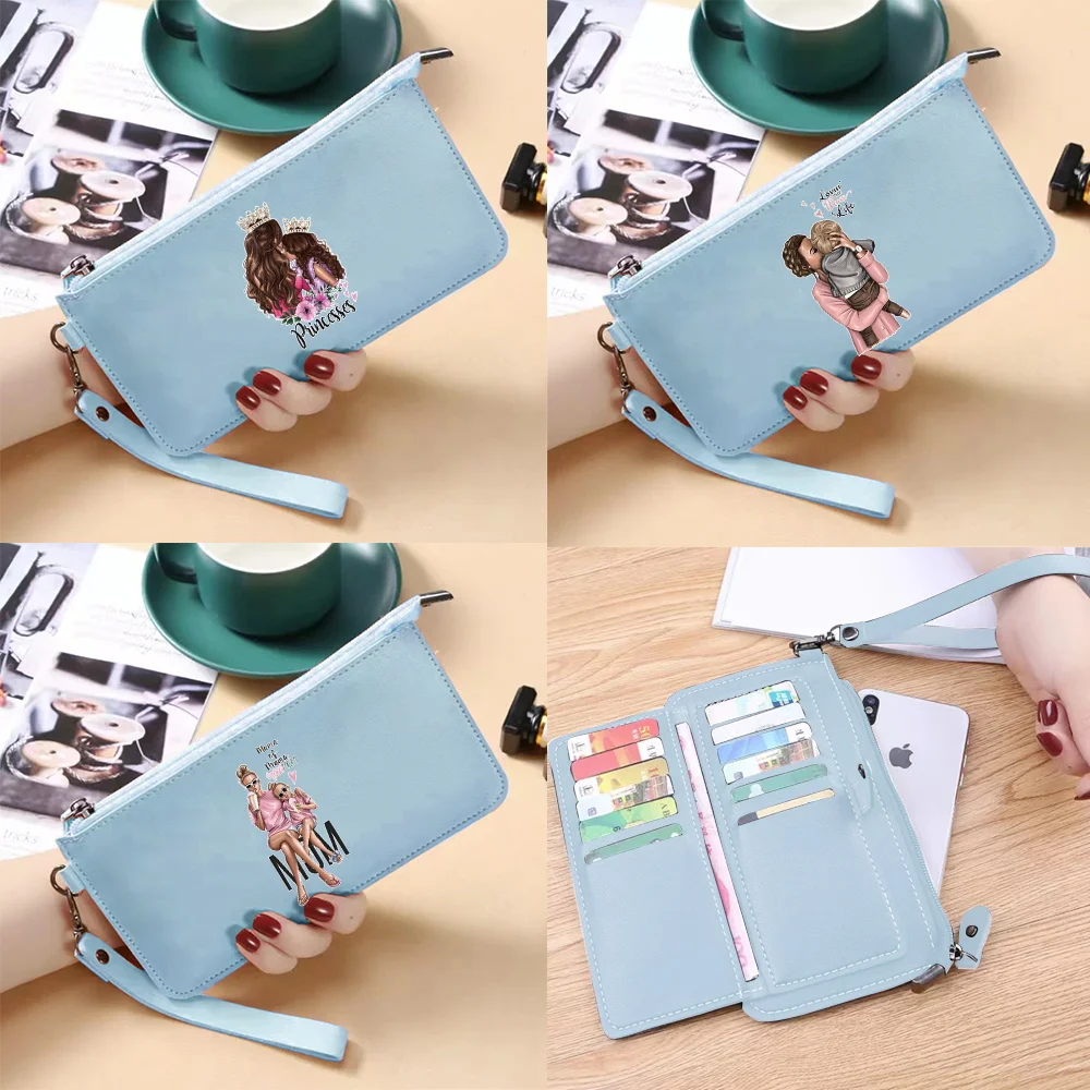 

Long Wallet New Simple Women Wallets Mom Printing Series Top Quality Simple and Durable Credit Card Case Bag Fashion Purse