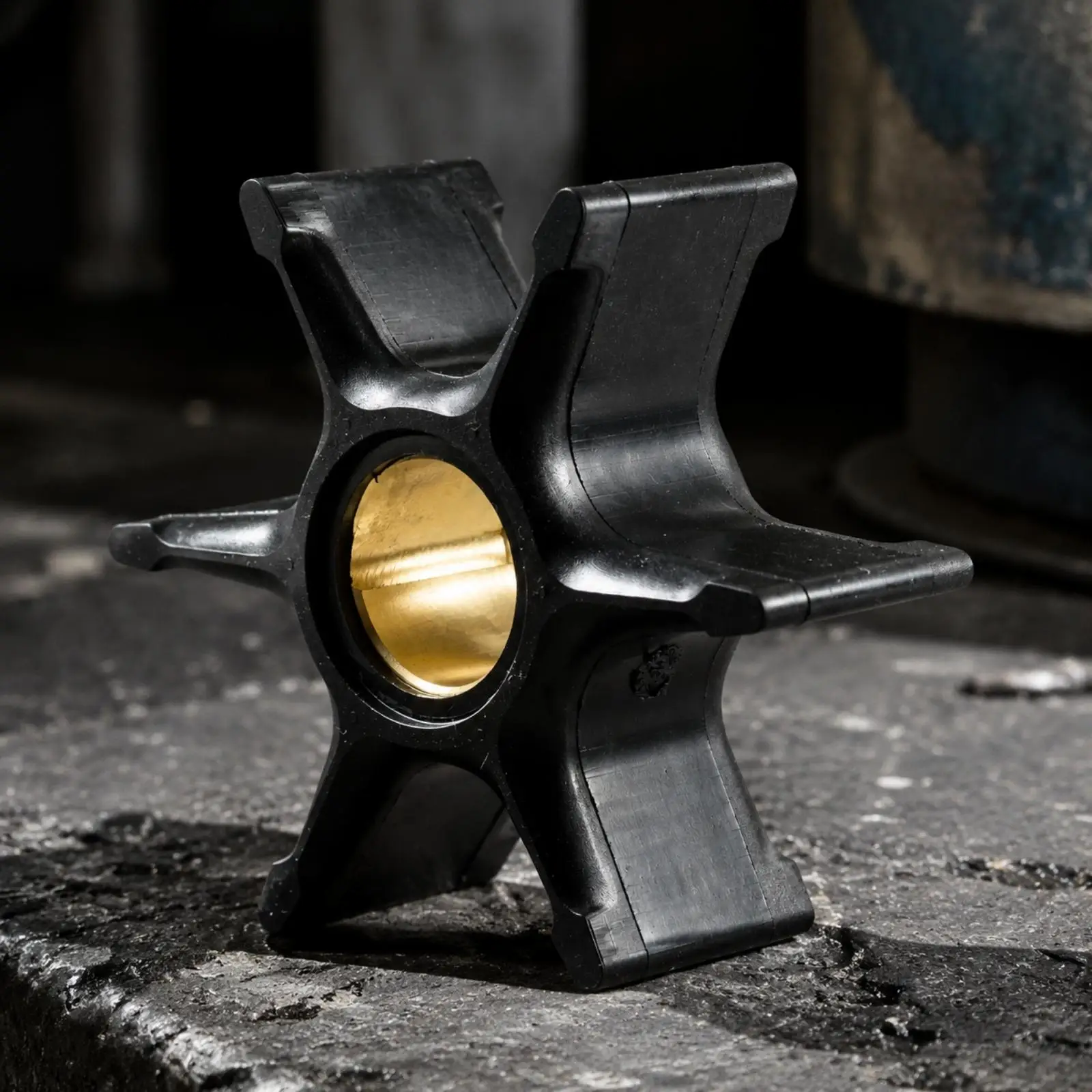 Neoprene Impeller with Brass Hub Saltwater Compatible Replacement Water Pump Impeller for Marine Mechanics, Boat Owners,