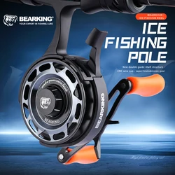 BEARKING high legged ice fishing wheel with dual guide shaft structure gentle descent magnet brake all metal carved wire cup