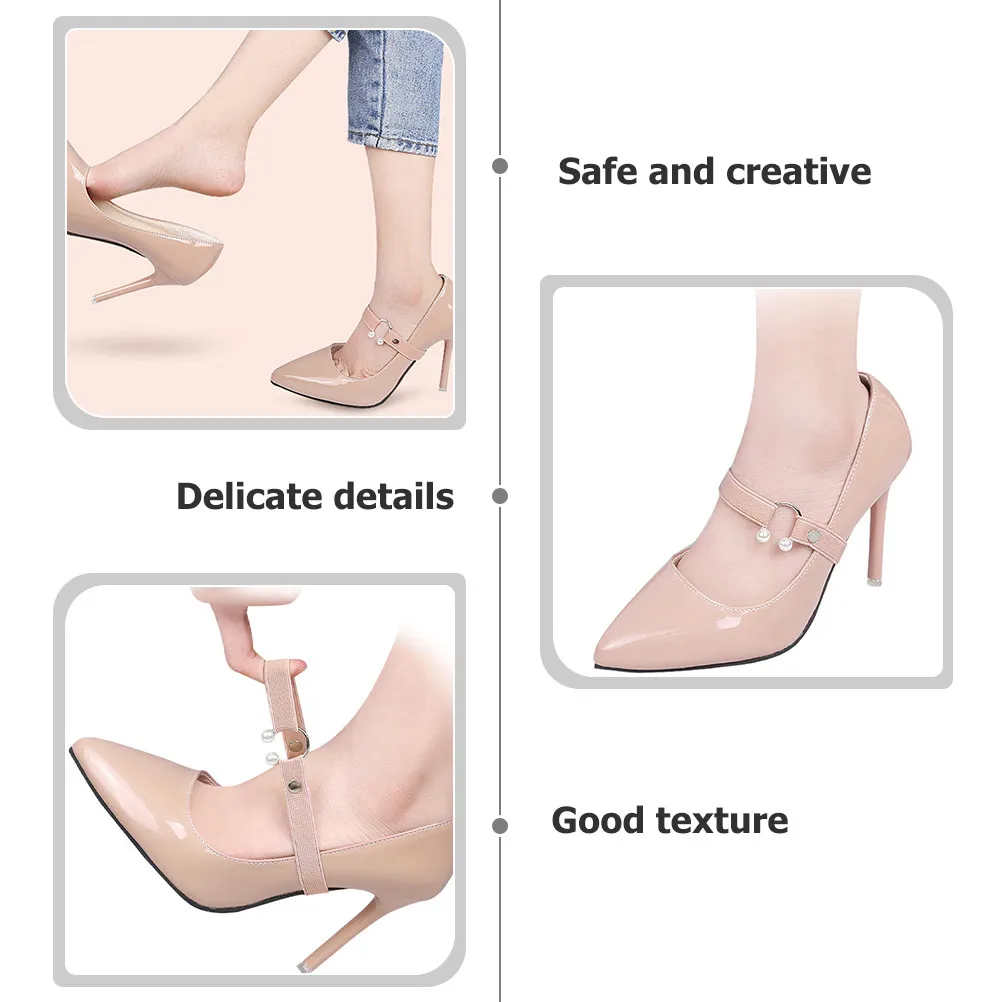 

3Pcs High Grade Elastic Pearl Heel Straps for Women Secure Fit Anti-Slip Shoe Bands Replaceable Comfortable Walking Solution