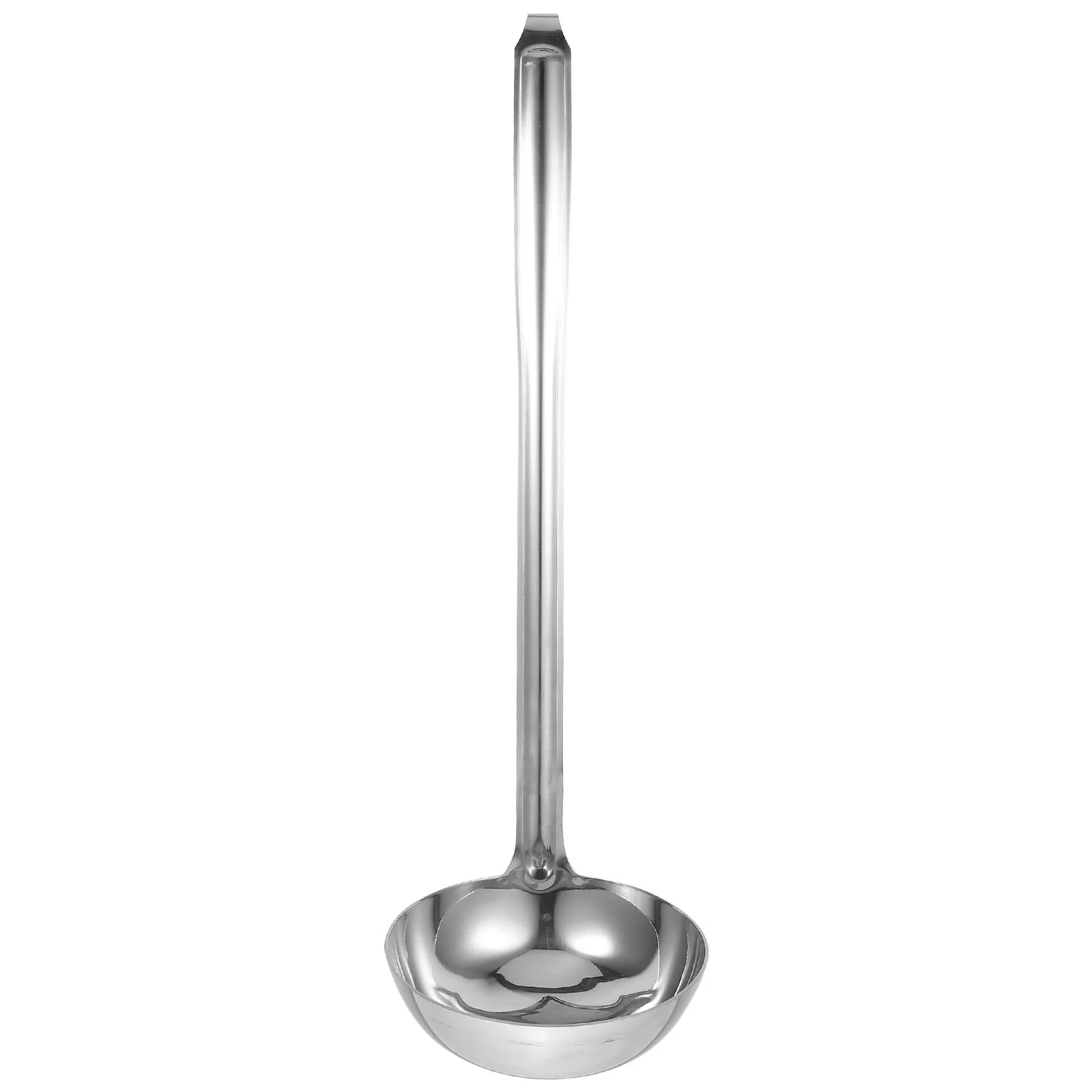 

Hanging Hook Design Serving Ladle Stainless Steel Long Handle Soup Spoon Kitchen Cooking Utensil (13cm)