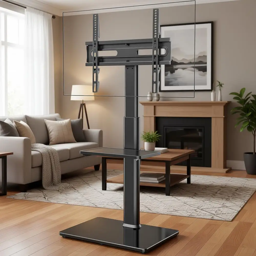 

Регулируемая поворотная подставка для телевизоров с диагональю 27-65 дюймов с функциями регулировки высоты и экономии пространства