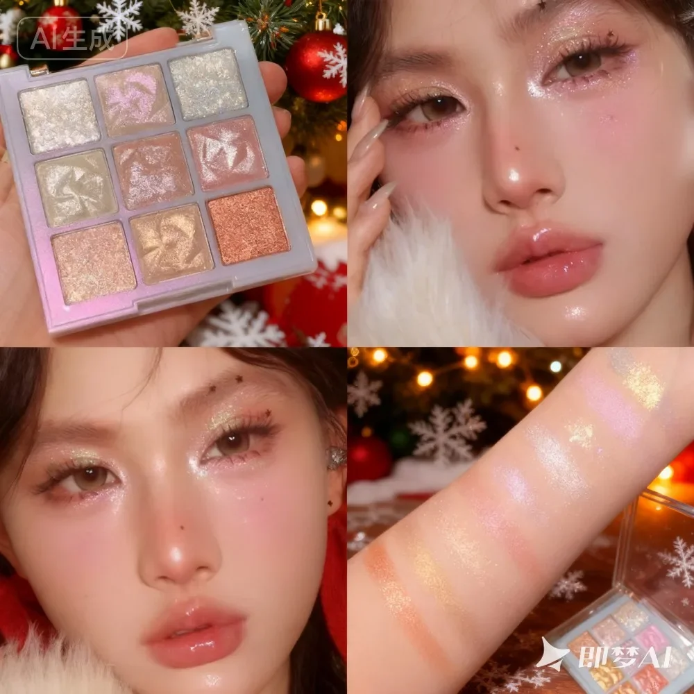 K'APEINE 눈꽃 아이섀도우 팔레트 9색 진주광택 폭발적인 글리터 반짝이는 크리스탈 파우더 메이크업용