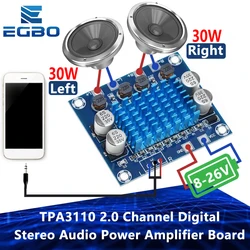 TPA3110 XH-A232 30W+30W 2.0 Channel Digital Stereo Audio Power Amplifier Board DC 8-26V 3A for Arduino