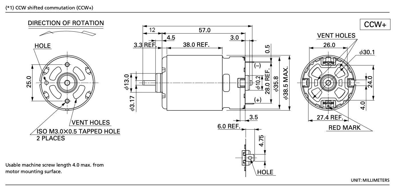 الأصلي MABUCHI RS-550VC-8518 موتور تيار مستمر 10.8 فولت 12 فولت 24500 دورة في الدقيقة عالية السرعة الطاقة الكهربائية اللاسلكي الحفر مفك البراغي #2