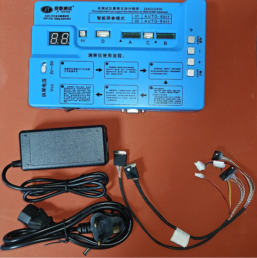 Gold Seller Laptop Lcd Screen Edp Tester Edp-jt03 Display Testing Tool with 1pcs 30pin and 1pcs 40pin Cables