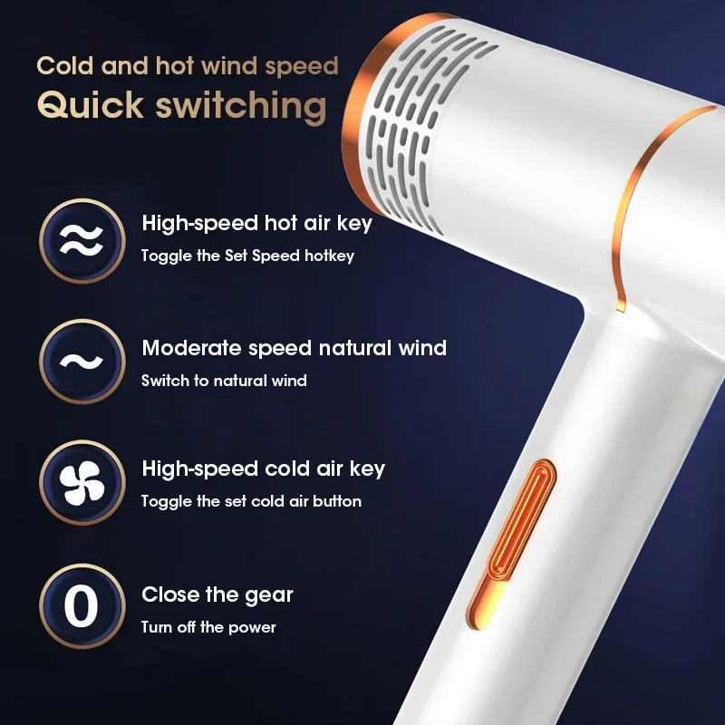 Professional Hair Dryer Strong Wind Salon Dryer Hot Air and Cold Air Wind Negative Ionic Hammer Blower Dry Electric Hair Dryer