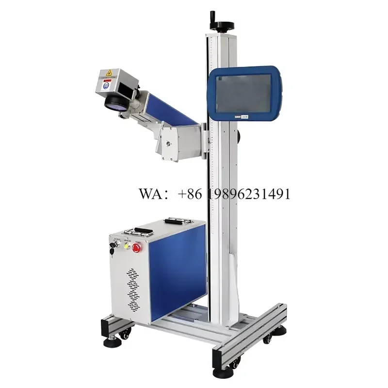 Wmwmnu for Auto Online Flying 30W Fiber Marking Date Batch Code Printer for Package Boxes Cable Wire PP