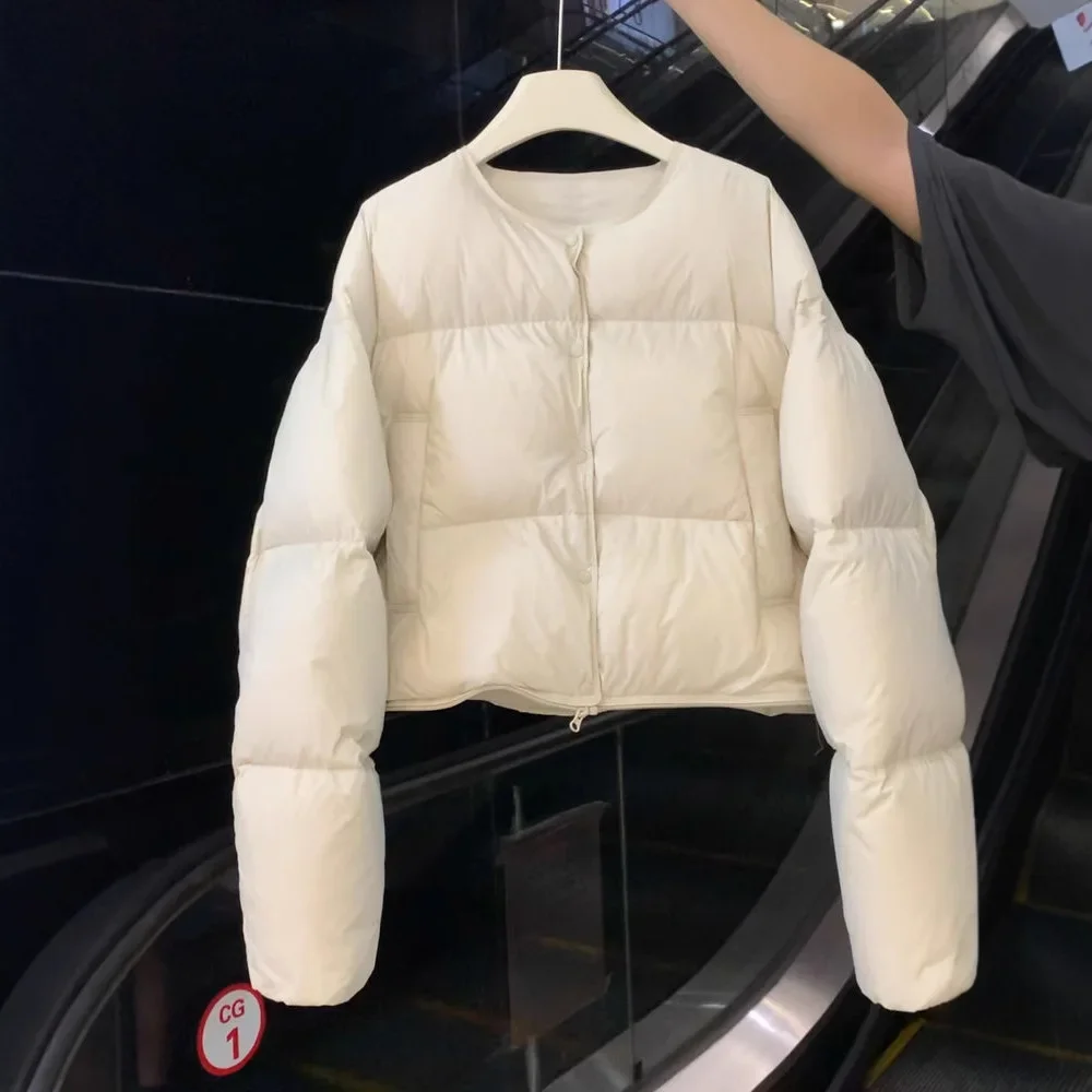 

Модная теплая короткая хлопковая куртка, женское пальто с круглым вырезом в стиле хлеба, корейский стиль, универсальная модная верхняя одежда небольшого размера