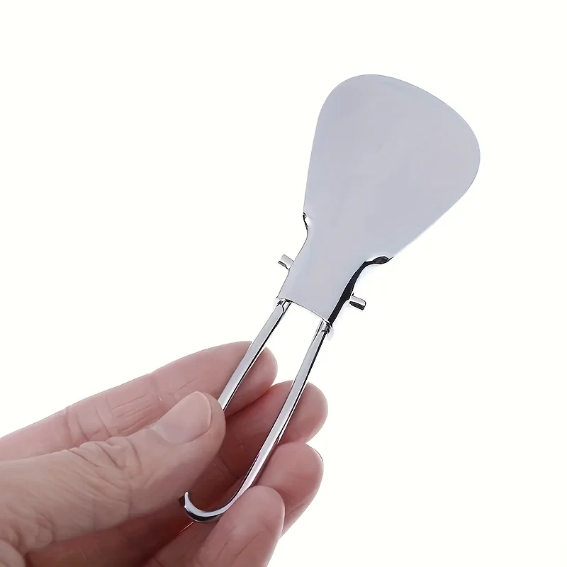 1pc mini stainless steel folding shoehorn, shoe-wearing assistant, portable shoehorn, travel essential