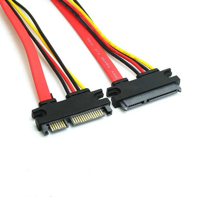 

1Pcs 30CM 22Pin Sata Male to 7+15Pin Female Serial Sata Extender Cable Data Power Combo Extension Cable