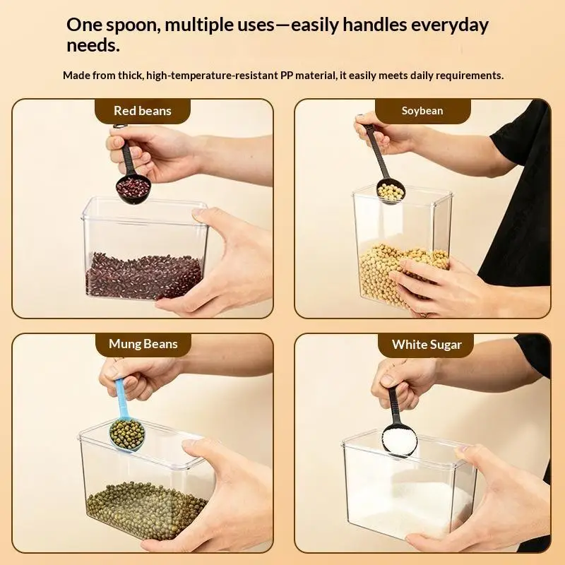 10Pcs Multipurpose 20ml Measuring Spoon Non-slip Long Handle Plastic Coffee Scoop Hangable Sugar Scoop Milk Tea Shop