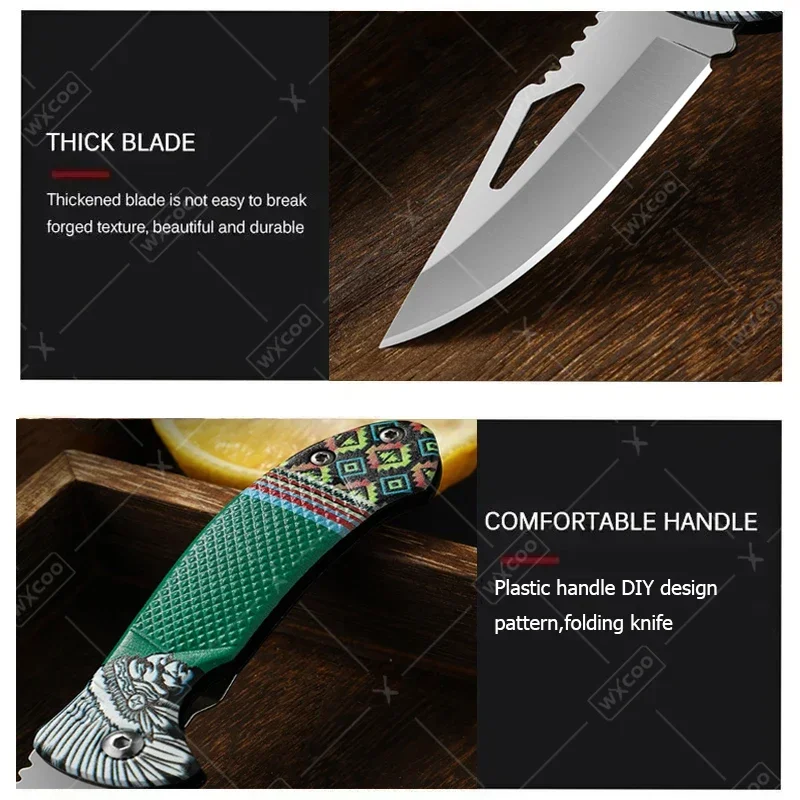 WXCOO Folding Knife Stainless Steel Cooking Kitchen Vegetable Knife Accessories Fruit Peeler Meat Cleaver Pocket Knife Kitchen - view 4