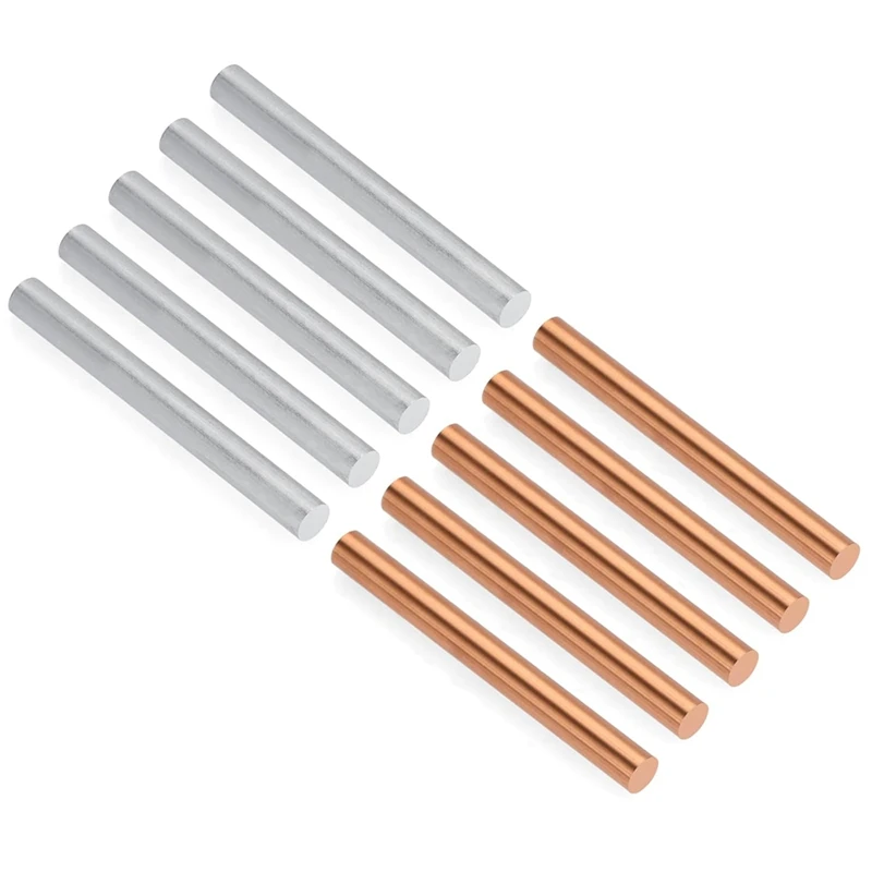 

BEAU-10PCS Pure Copper Zinc Rod,Metal Round Rod With 100 Mm Length & 10 Mm Diameter For Electroplating,Metal Craft Project