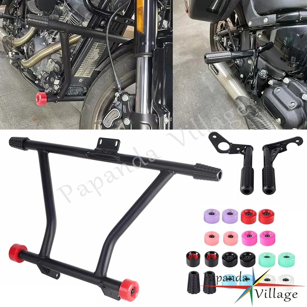 

Rear Front Crash Highway Pegs Bar Motorcycle Engine Guard Protector Bumpers For HARLEY Softail Low Rider ST 117 FXLRST 2022 2023