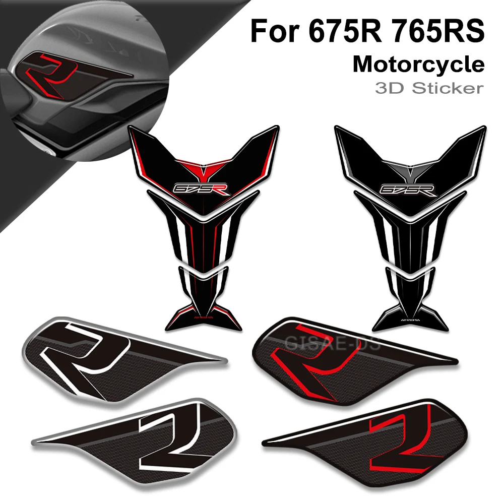 For Triumph Street Triple Daytona 675R 765RS 675 765 R RS Motorcycle Tank Pad Stickers Protector Fuel Kit Knee Fish Bone Decal ﻿