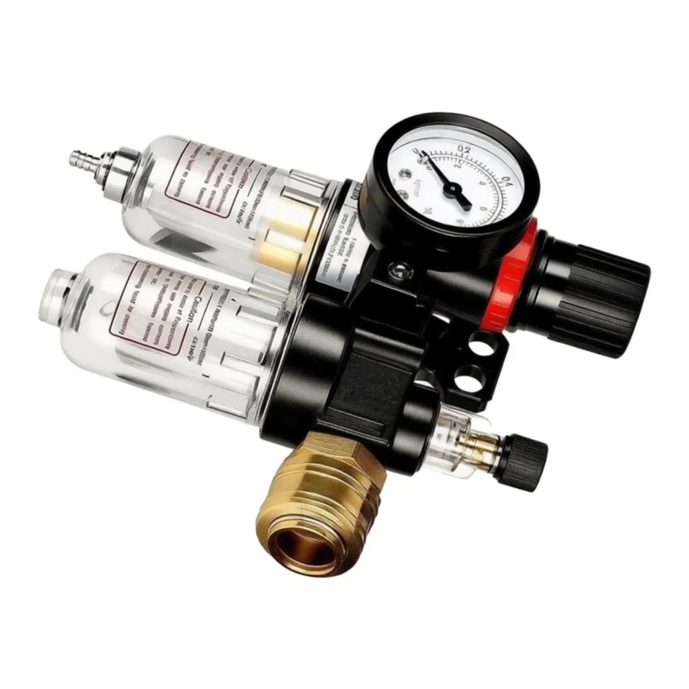 Pressure Regulator With Oil-Water Separator 1/4inch Compressed Air Pressure Regulator Water Separator Filter With Gauge