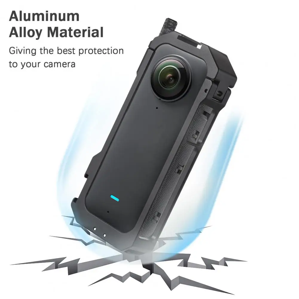 กรอบกล้องที่ทนทาน กรอบป้องกันโลหะที่ทนทานสําหรับกล้องแอคชั่นแคมเมรา Insta360 X4 กรงทนต่อแรงกระแทกสําหรับ Ultimate