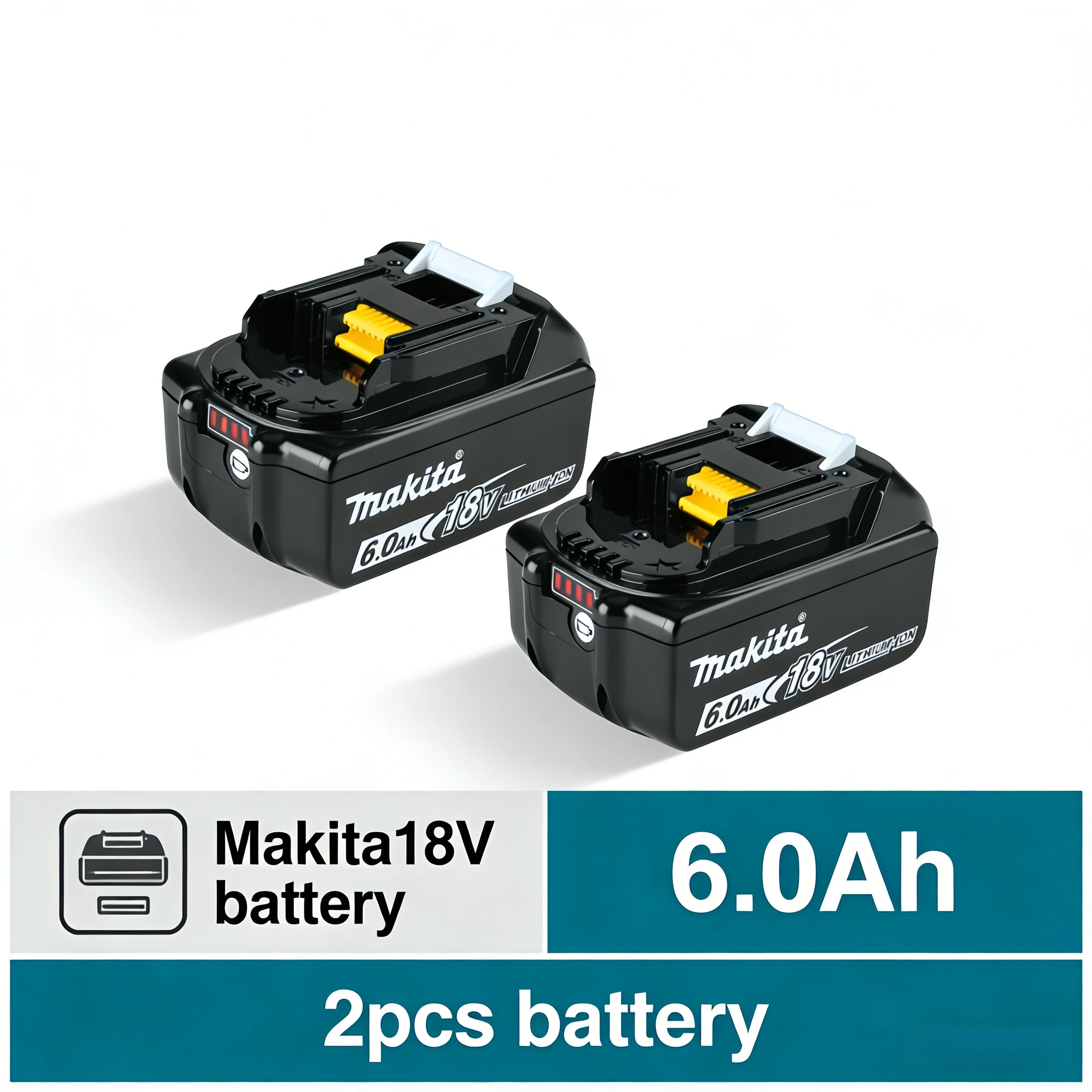 Original 6AH Makita BL1860 6Ah Akku für Elektrowerkzeuge Li-Ionen Ersatzakku LXT BL1850 BL1840 für 18V Schraubendreher mit BMS 18V Akku ❈
