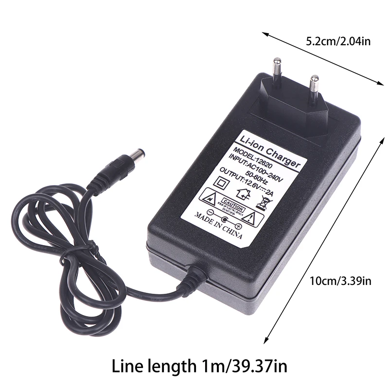 12.6V DC 2A Intelligent Li-on Battery Charger EU/US Plug Constant Current Constant Voltage Charger For 3s 18650 Battery