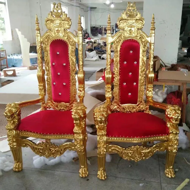 &Vintage Style Hotel Wedding/Furniture With Good Quality King Throne Red/Black/White Royal Chair With Gold/Silver Frame view 5