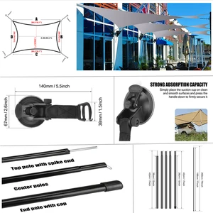 Barraca de acampamento lateral do telhado do carro, Carro Shelter Shade, Toldo impermeável, Barraca de acampamento portátil UV, Automóvel Rooftop Rain Canopy 6 principais vendas beiral telhado - №4