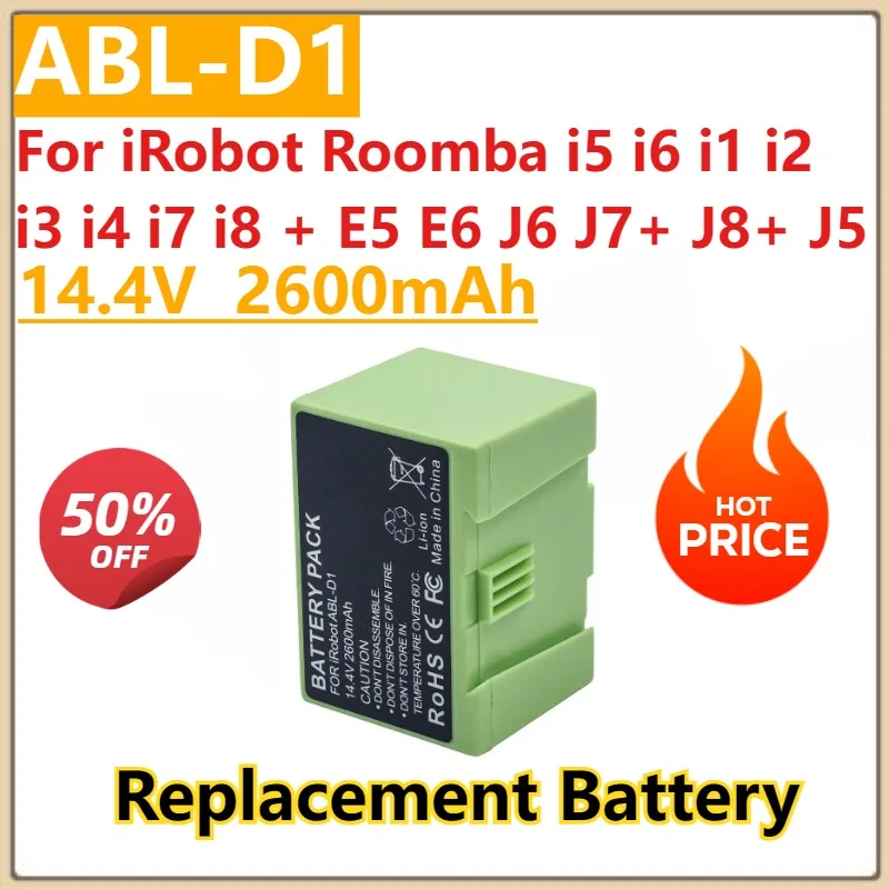 

New 14.4V 2600mAh Replacement Battery ABL-D1 For iRobot Roomba i5 i6 i1 i2 i3 i4 i7 i8 + E5 E6 J6 J7+ J8+ J5