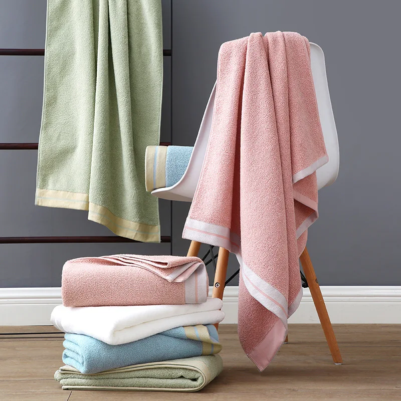 

Drop Shipping Cotton Bath Towel Washcloth Soft Beach Towels Bathroom 70*140cm Absorbent For Adult Home