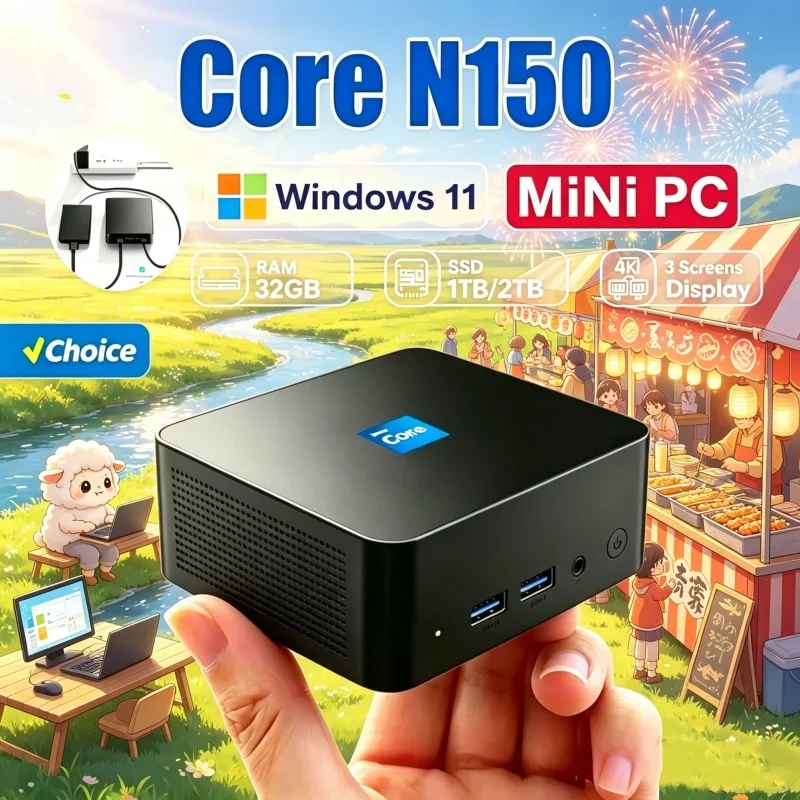 

2026 Luculent Core N150 MINI PC Windows 11 Pro Delicate Pocketable Workstation Ample RAM 1TB SSD Unfluctuating WIFI 6 BT5.2