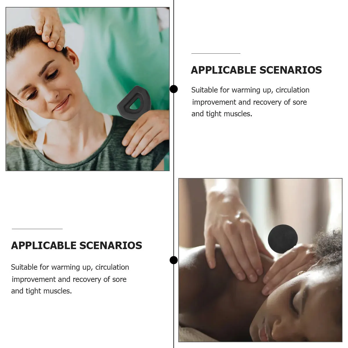 

4 шт., набор массажных насадок, черный перкуссионный массажный наконечник для расслабления мышц, глубокий массажер для восстановления тканей, адаптер для боли