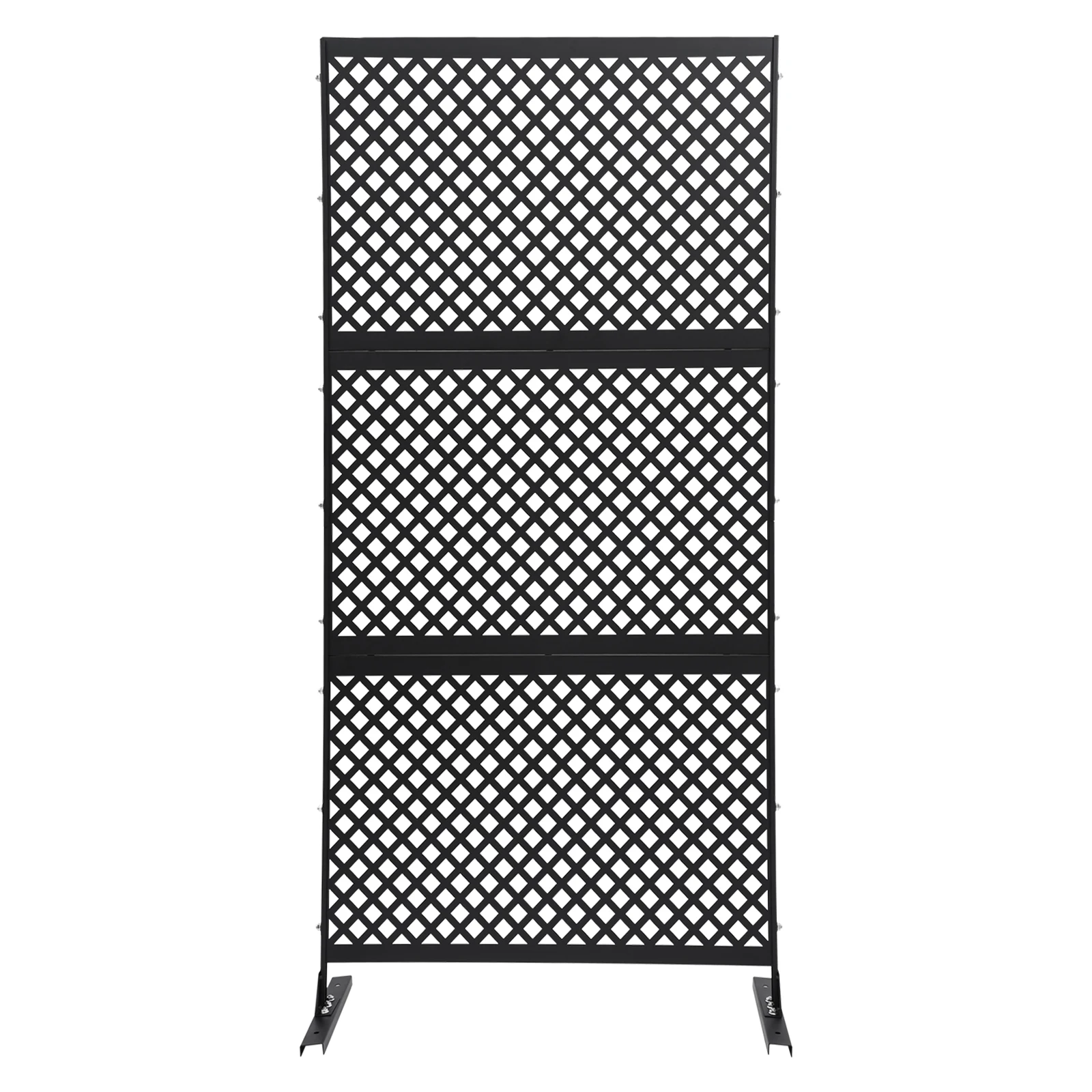 Privacy Screen 3 Panels 74.8in, Decorative Privacy Screen with Diamond Pattern, Steel Fence for Home Garden