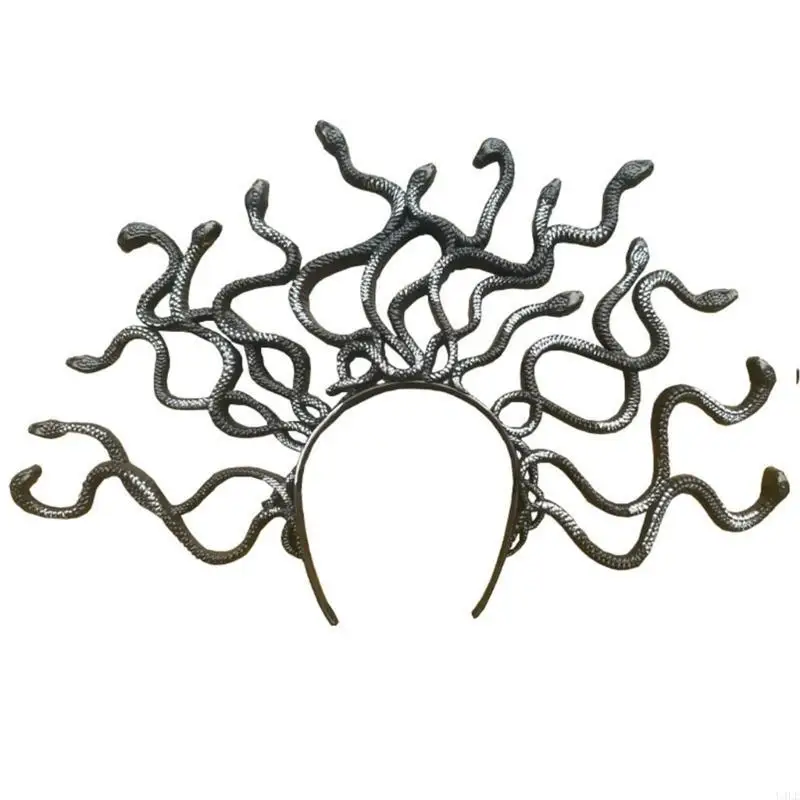 U4LE Auffälliges Stirnband für Halloween, große Schlangenform-Krone, trendiges Festival-Haar-Accessoire, Foto-Requisiten
