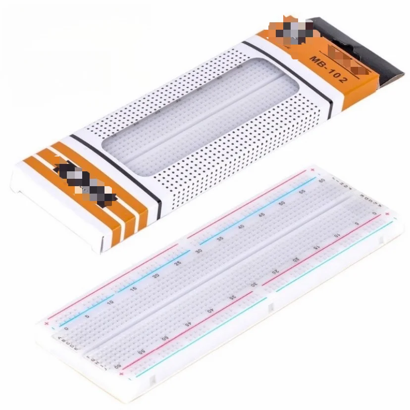5pcs MB102 Breadboard 830 Points Solderless Prototype PCB Board 165x55mm DIY Circuit Test Board