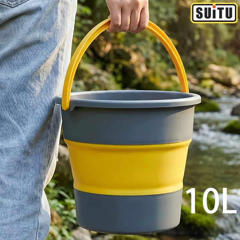 Foldable Portable Water Bucket Lightweight Space-Saving Bucket with Strong Handle.Specification: 5L, 10L