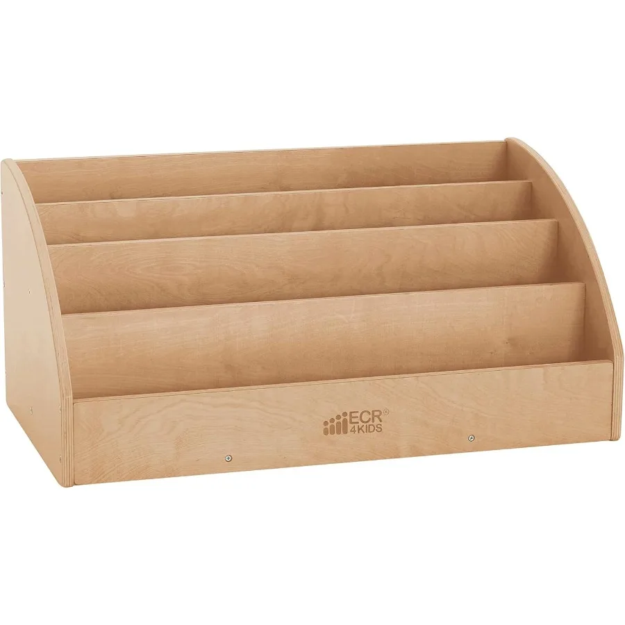 Toddler Book Display Beginner Bookshelf for 's Room Organization Natural Wooden Design with Open Shelves to Showcase Storybooks