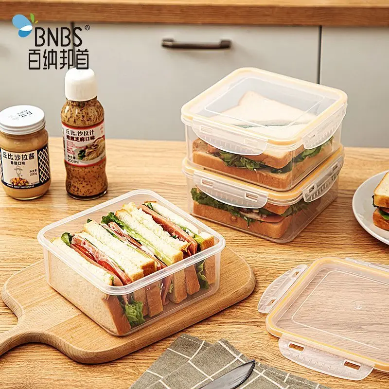

Custom Sandwich Lunch Box Outdoor Picnic Box Refrigerator Fruit Sealed-Keeping Box Heatable Lunch Box Student Meal Box