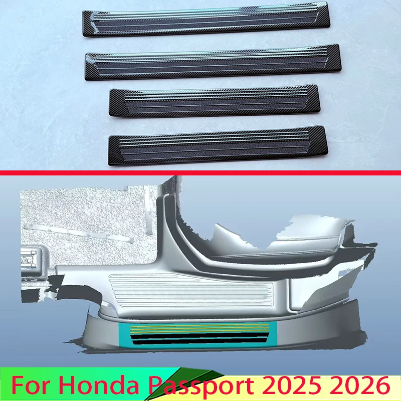 

For Honda Passport 2025 2026 Car Accessories Stainless Steel Inner Ouside Door Sill Panel Scuff Plate Kick Step Trim Cover
