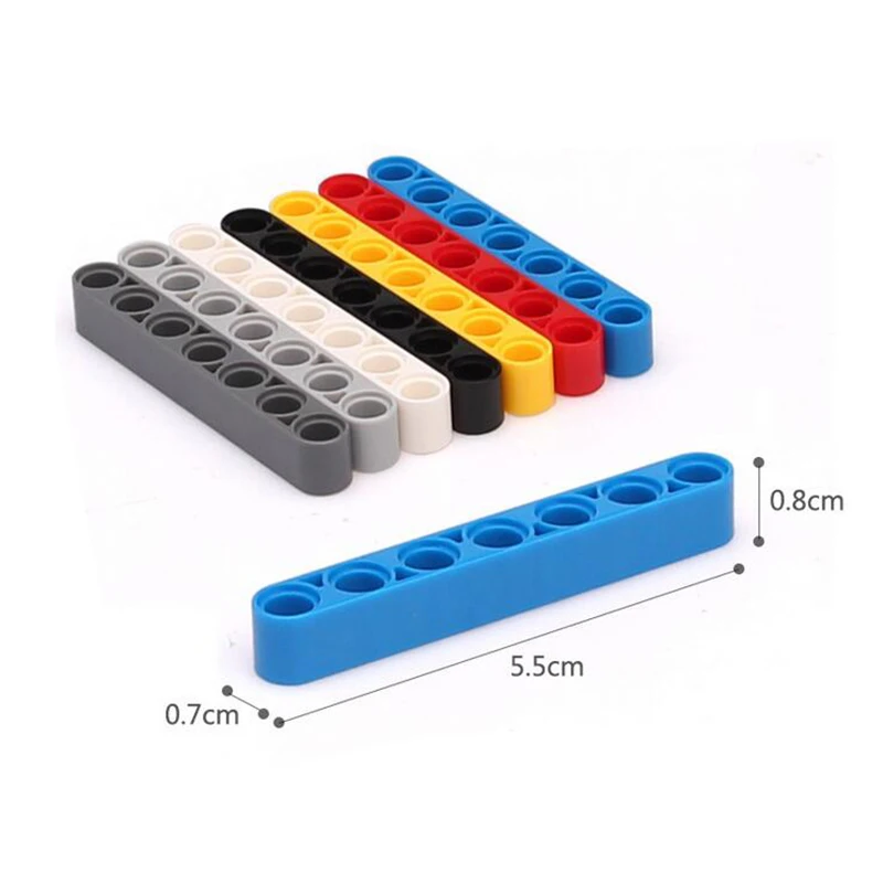 32524 1x7 Straight Technical Beam Thick Arm Link for Legoeds MOC Frame Liftarm Building Blocks Accessories Toys Bulk Parts