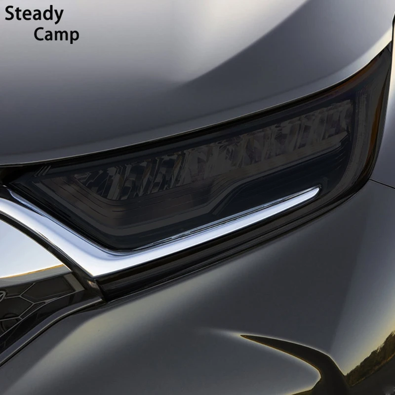 

2 Pcs Car Headlight Protective Film Headlamp Transparent Black TPU Sticker For Honda CR-V CRV 2017 2018 2019 2020 Accessories