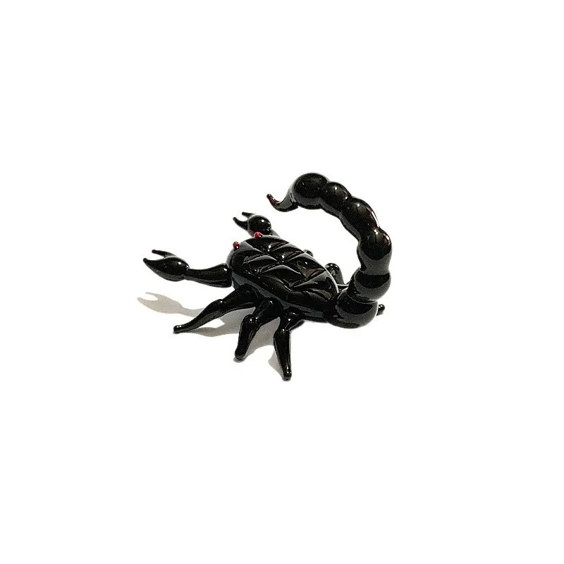 Handmade Simulation Mini Glass Scorpion Figurine Cute Animal Small Statue Home Desk Decor Collection Holiday Party Creative Gift