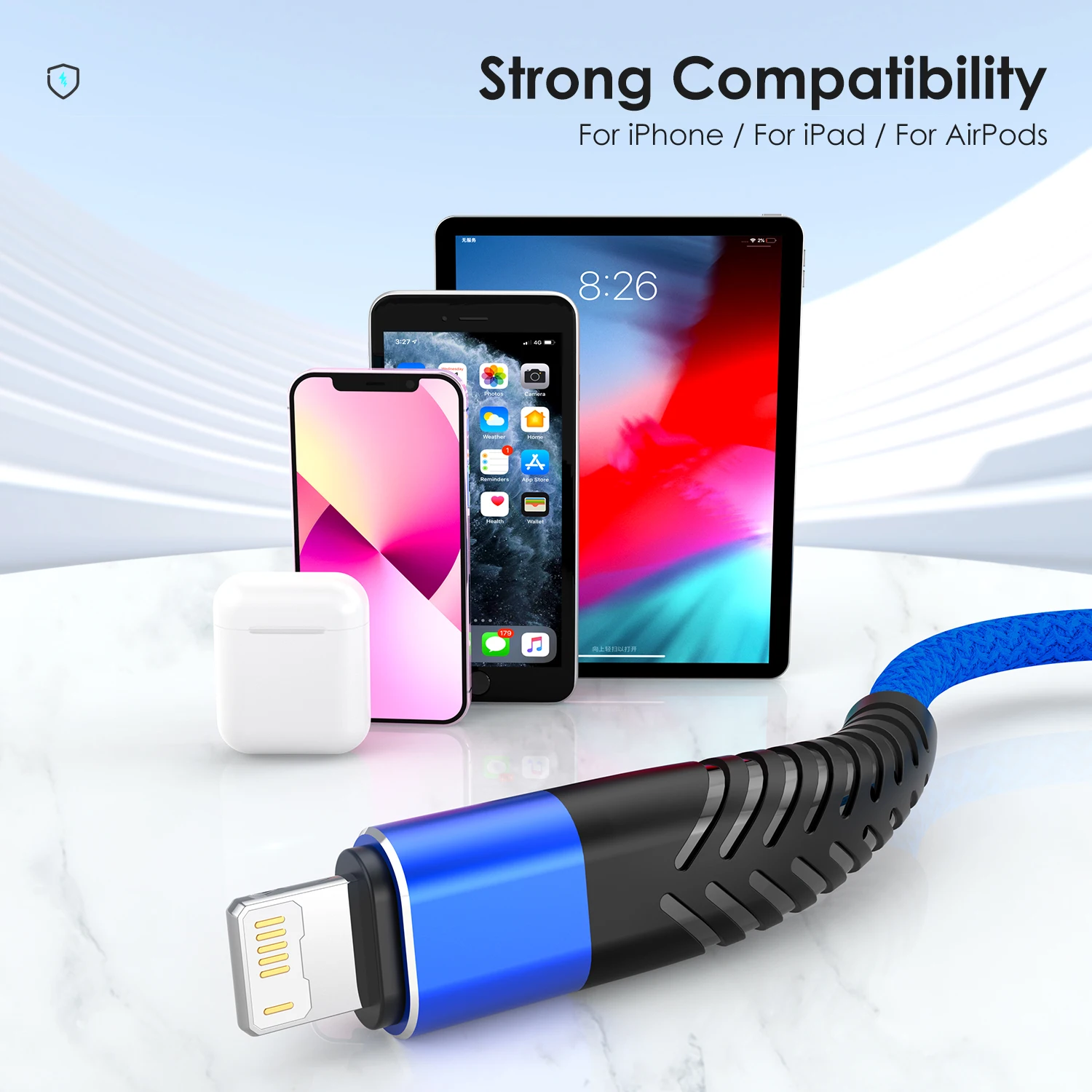 USB Cable For iPhone 14 13 12 11 Pro Max X XR 6 7 8 Plus SE Apple iPad 3A Fast Charging Cord Mobile Phone Charger Data Wire 3m