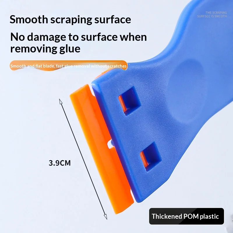 Plastic scraper cleaning tool, used for removing stickers, labels and residual glue with a plastic scraper