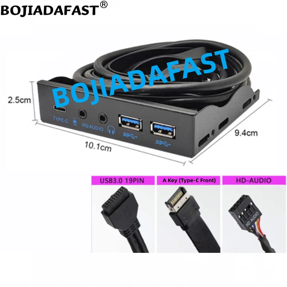 3.5 "Floppy Bay Frontplatte mit 2 USB 3,0 & 10 Gbit/s TYPE-C anschluss HD-Audio anschluss für Desktop-Computer gehäuse