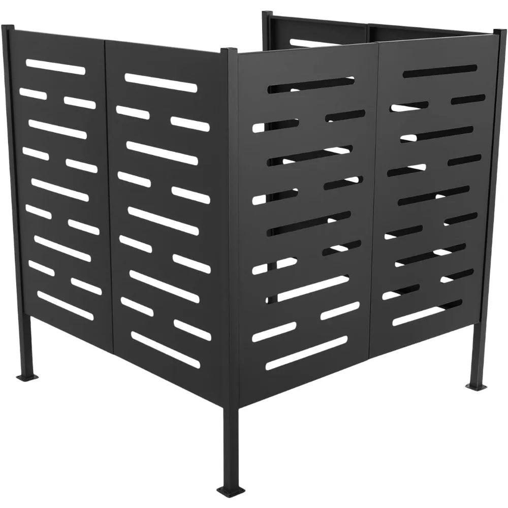 3パネル鉄製エアコンフェンススクリーン、42 * 42 * 45インチ屋外エアコンユニットエンクロージャー（パティオ、裏庭、庭用）