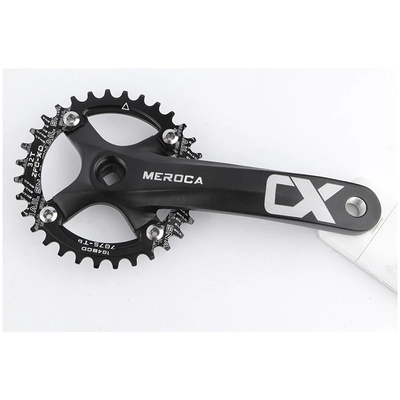 MEROCA Square Hole MTB Crankset 104BCD 170mm Aluminum Alloy Wide Narrow Tooth Chain 32T/34T/36/38/40T/42T Mountain Bike Crank