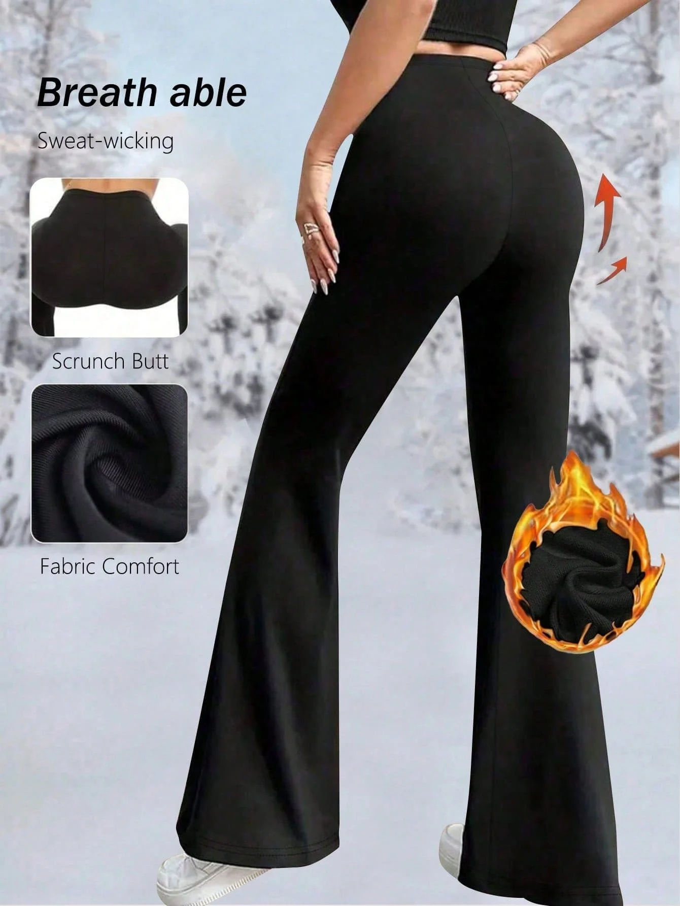 

Женские зимние теплые эластичные леггинсы с высокой талией для йоги, бега и фитнеса