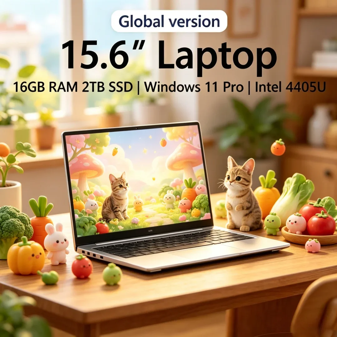 

2026 Ethereal Nano‑Thin Laptop 15.6 16GB RAM 2TB SSD Intel 4405U Opulent Gaming PC 1920*1080 Display Refined Office Study