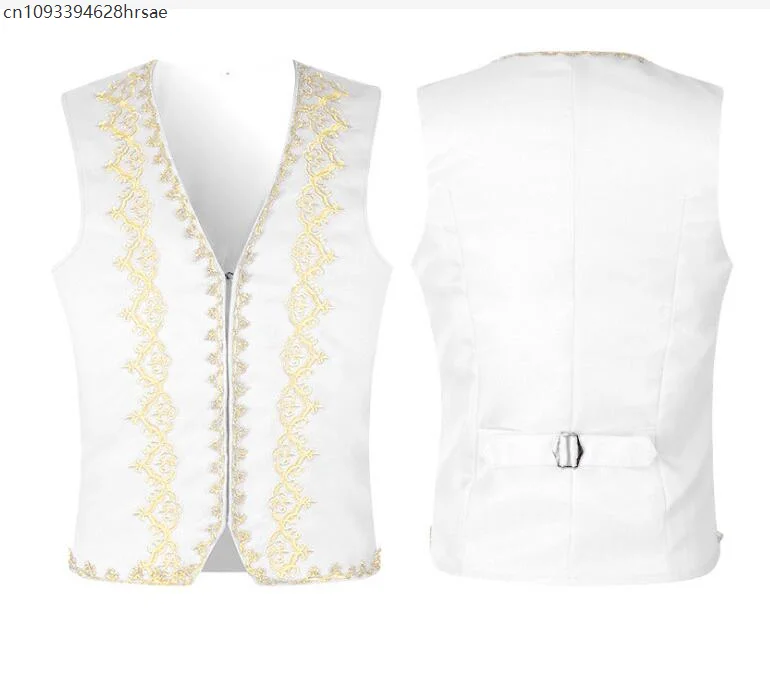 Mannen stijlvol borduurwerk barok steampunk vest jas middeleeuwse Victoriaanse cosplay prins edelman vest Beierse Halloween