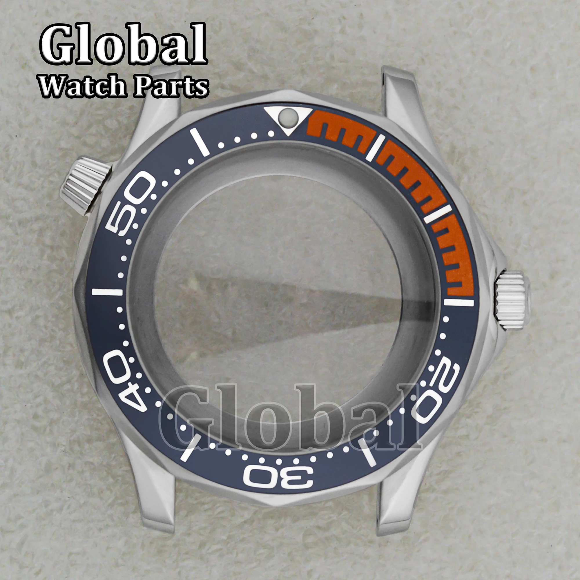 Caja de reloj para Seamaster 300, resistente al agua hasta 10ATM, parte inferior de cristal transparente, caja de reloj de acero inoxidable 316L compatible con movimiento NH35/NH36