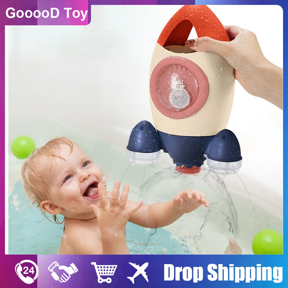 

Children's Bath Toys Cute Water Spray Toy Rotating Water Jet Rocket Toys Boys Girls Kids Toys Interactive Baby Accessories